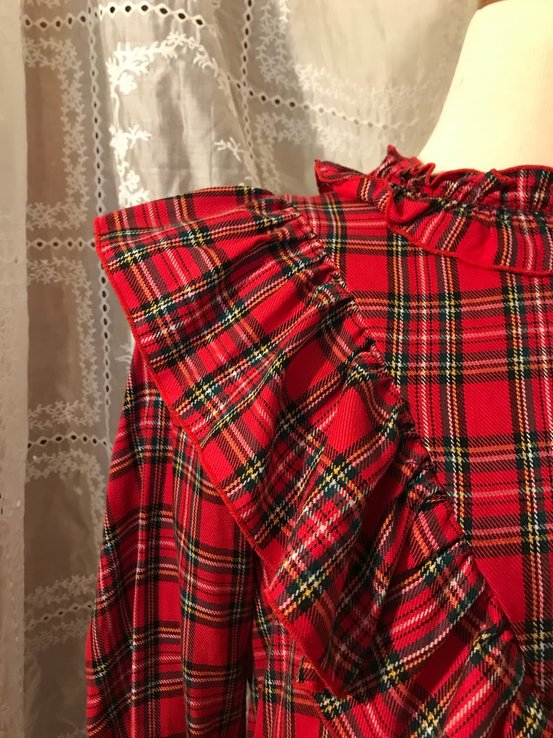 클럿 스튜디오 타탄 체크 러플 원피스 상품이미지3