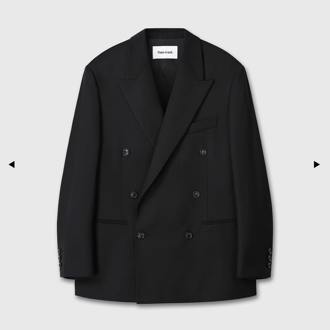 토니웩 울 트윌 더블 브레스티드 자켓 블랙 XL 상품이미지1