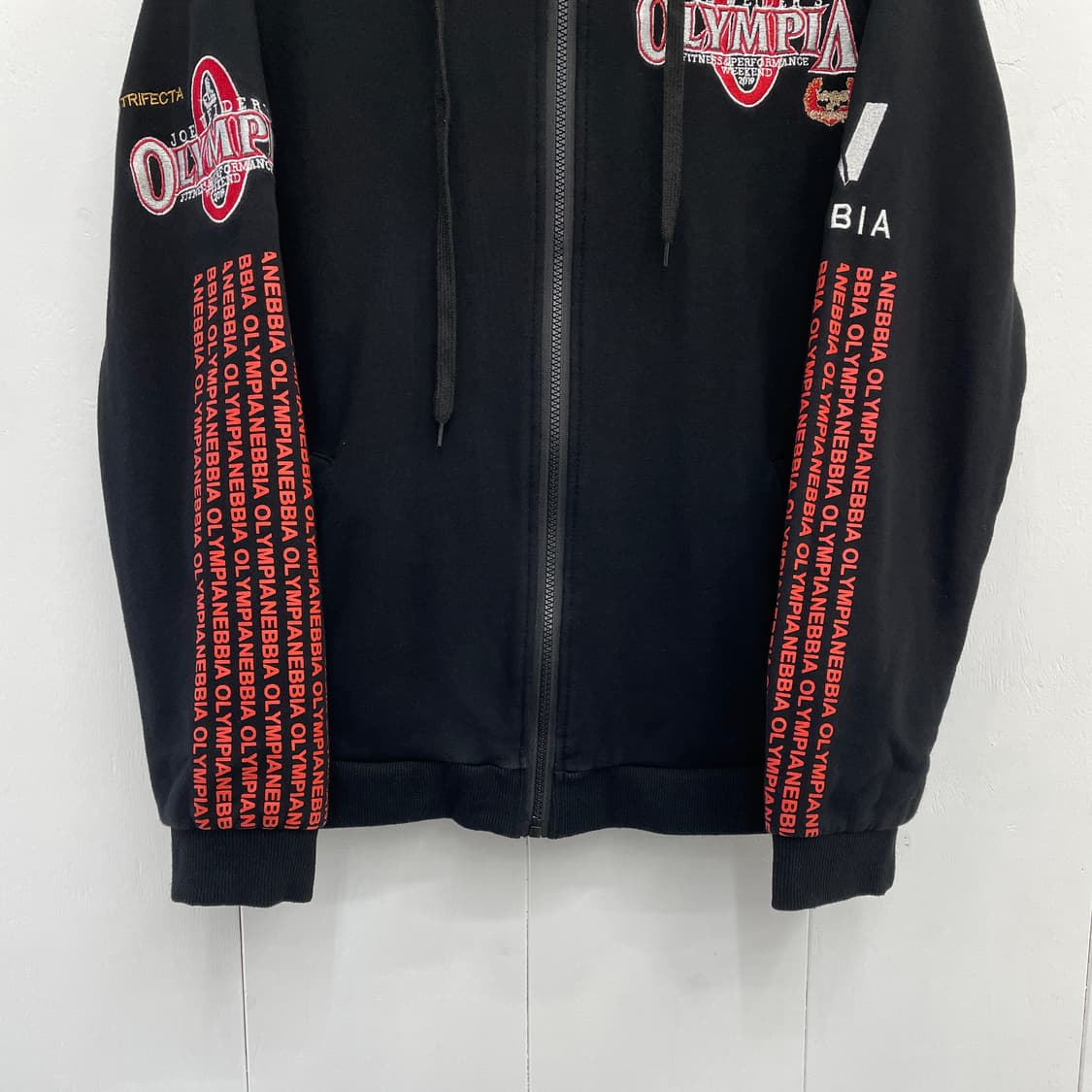 조 웨이더 올림피아 자수 로고 후드 집업 블랙 상품이미지4