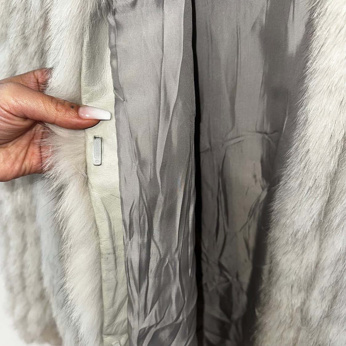 화이트 사가폭스 퍼자켓M-L 상품이미지7