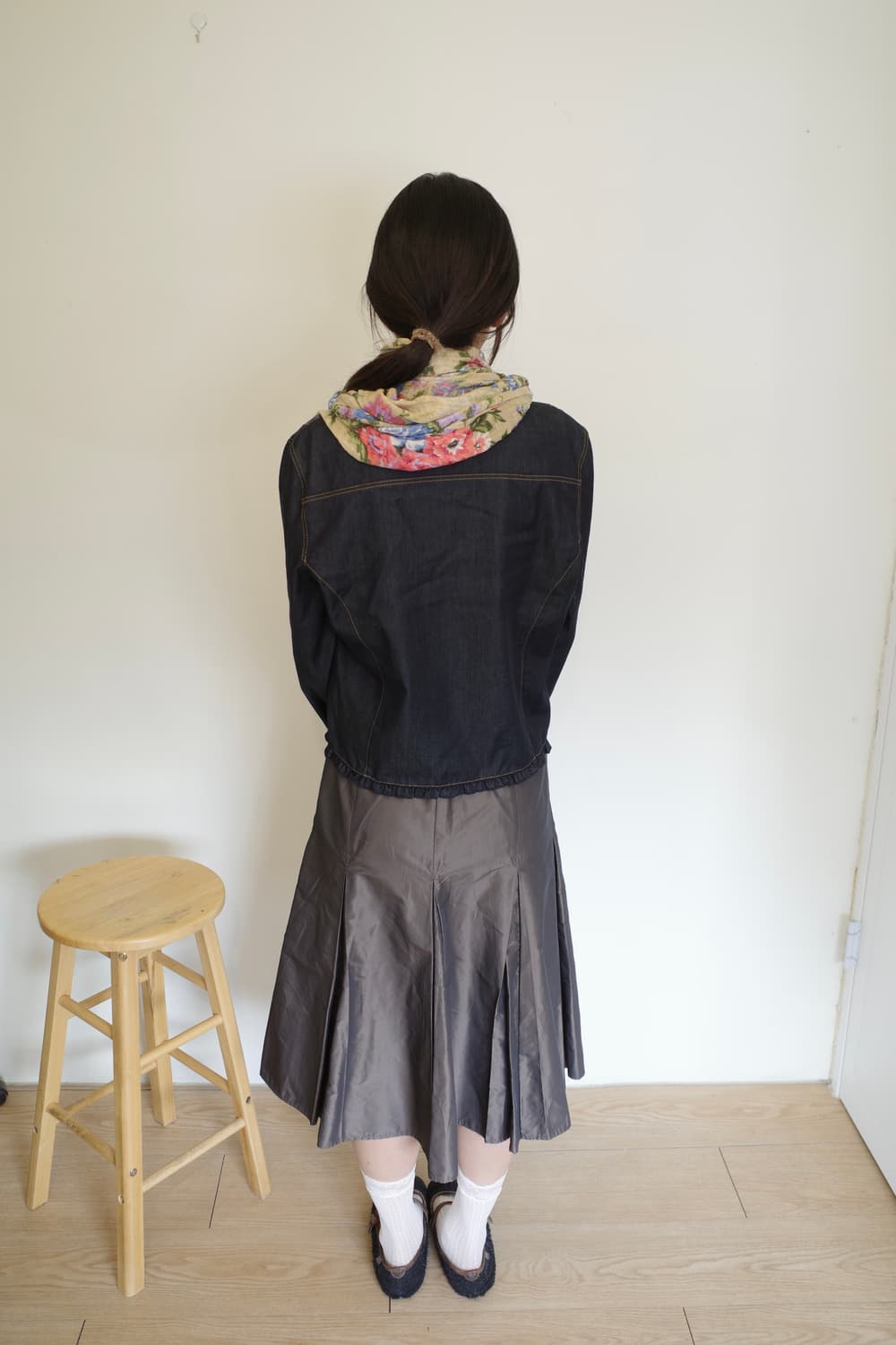 glossy pleated skirt 상품이미지2