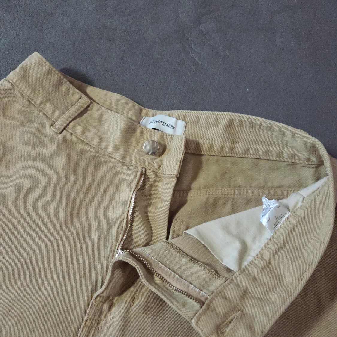 르917 르셉템버 오버다잉 버뮤다 데님 쇼츠 팬츠 베이지 46 상품이미지4