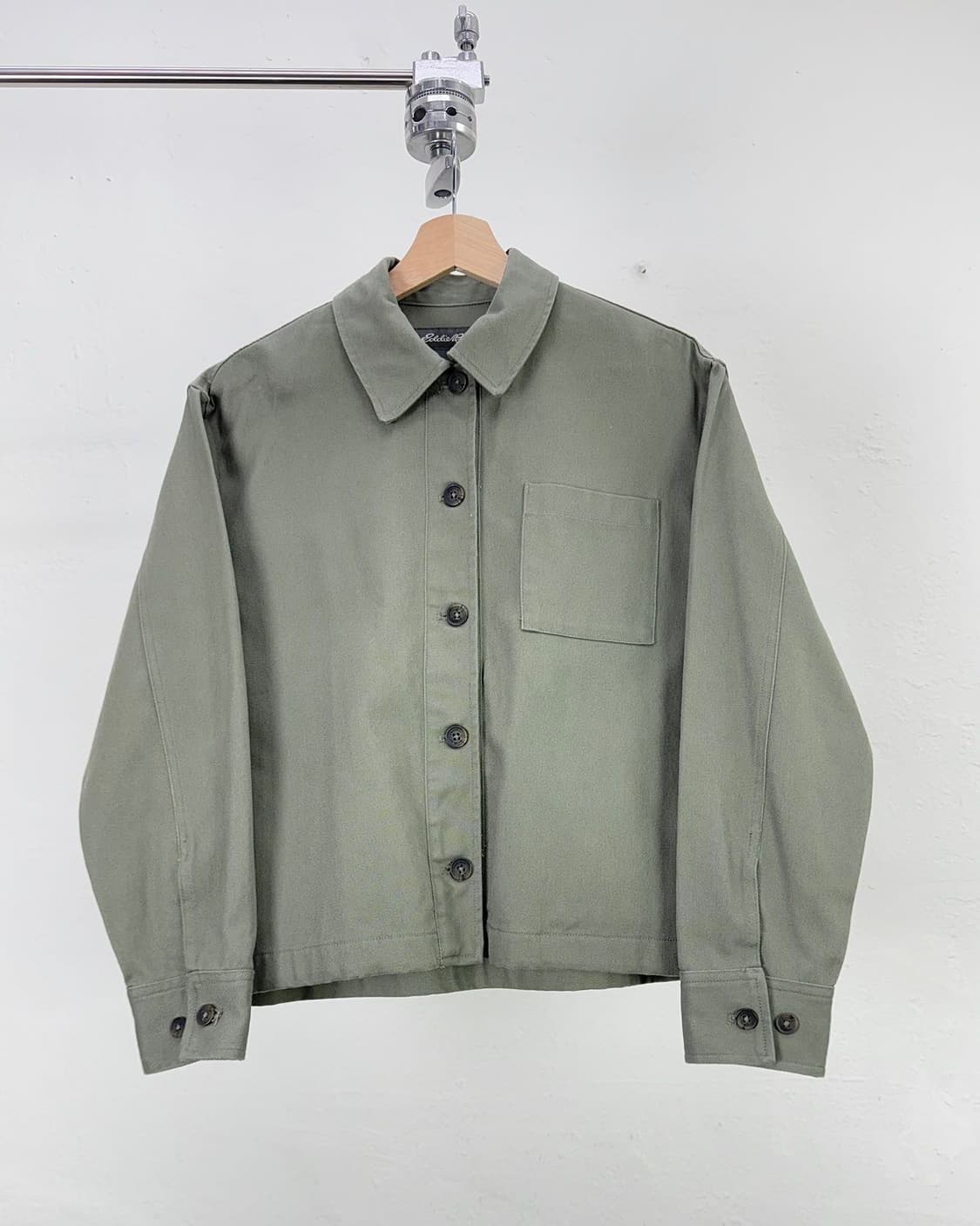 에디바우어 솔리드 민티 포켓 코튼 셔츠 자켓 상품이미지1