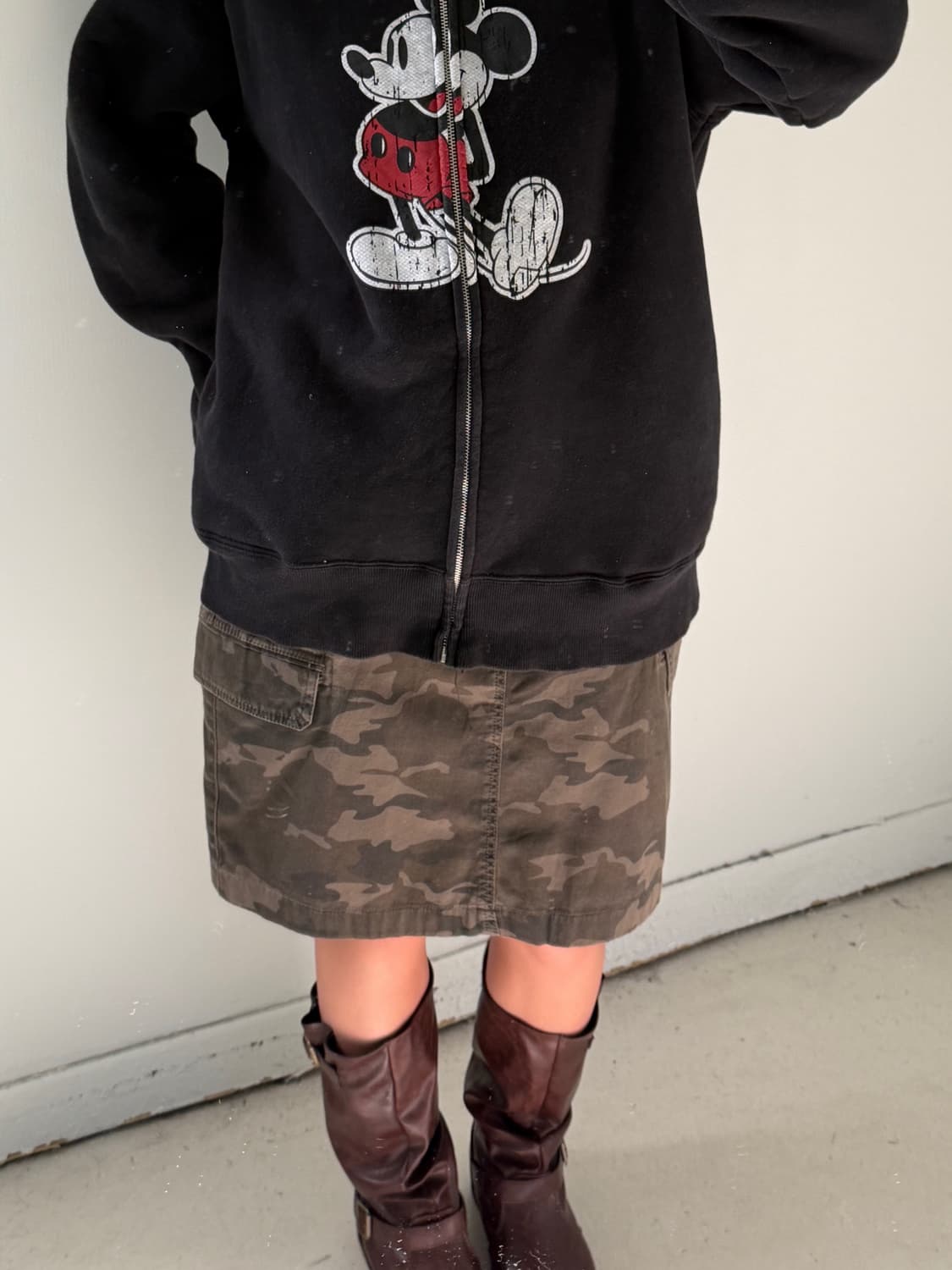 일본빈티지 카모 카고 미디스커트 상품이미지4