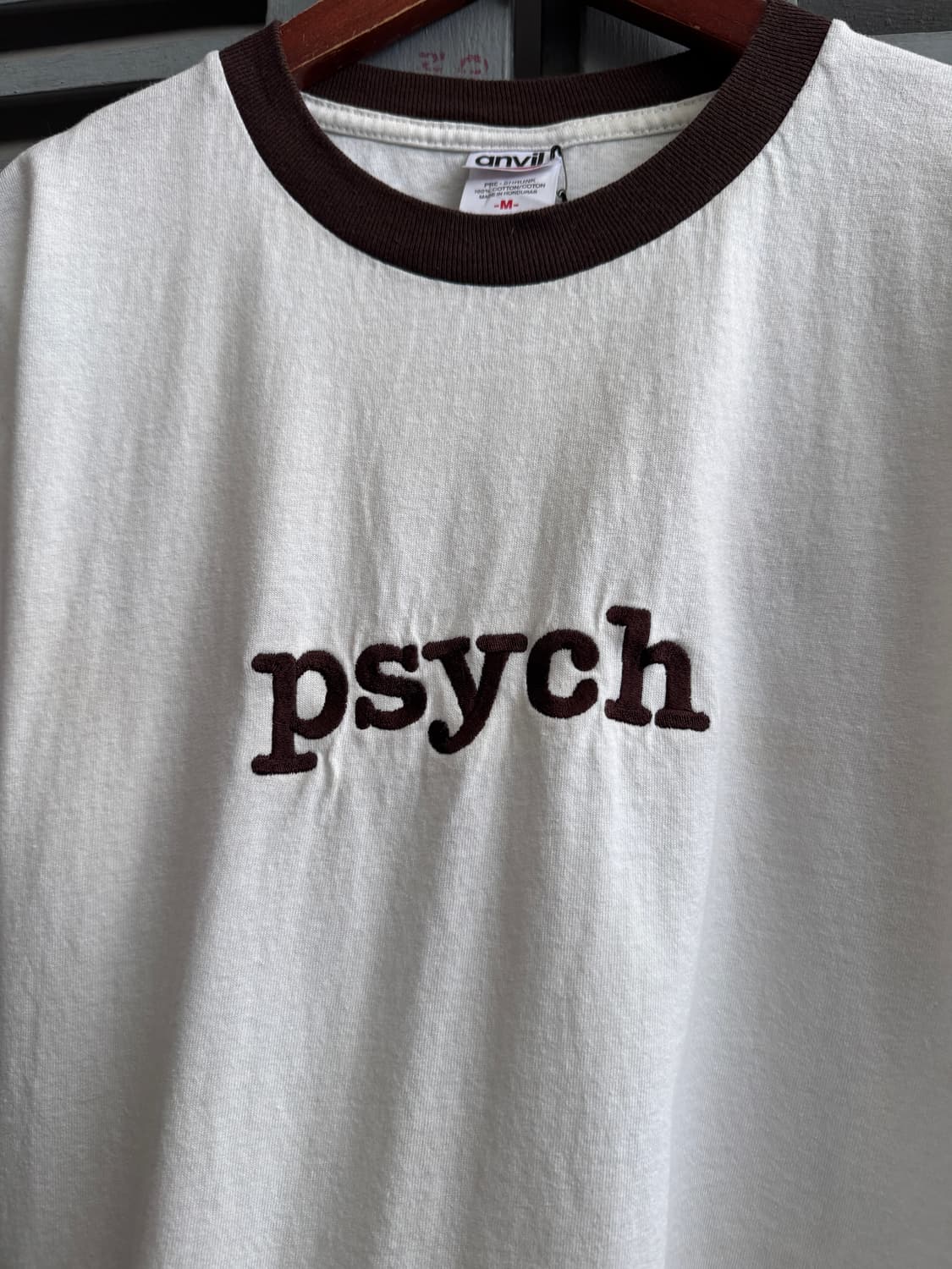 [M]USA 빈티지 psych 브라운 링거 티셔츠 상품이미지4