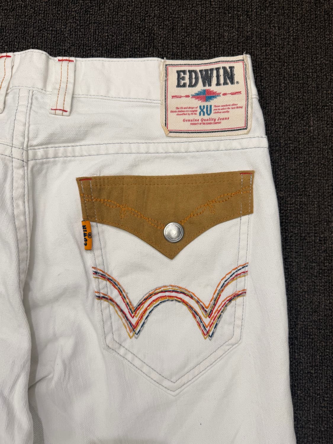 36)에드윈 XVS421 빈티지 웨스턴 화이트 데님팬츠  상품이미지4
