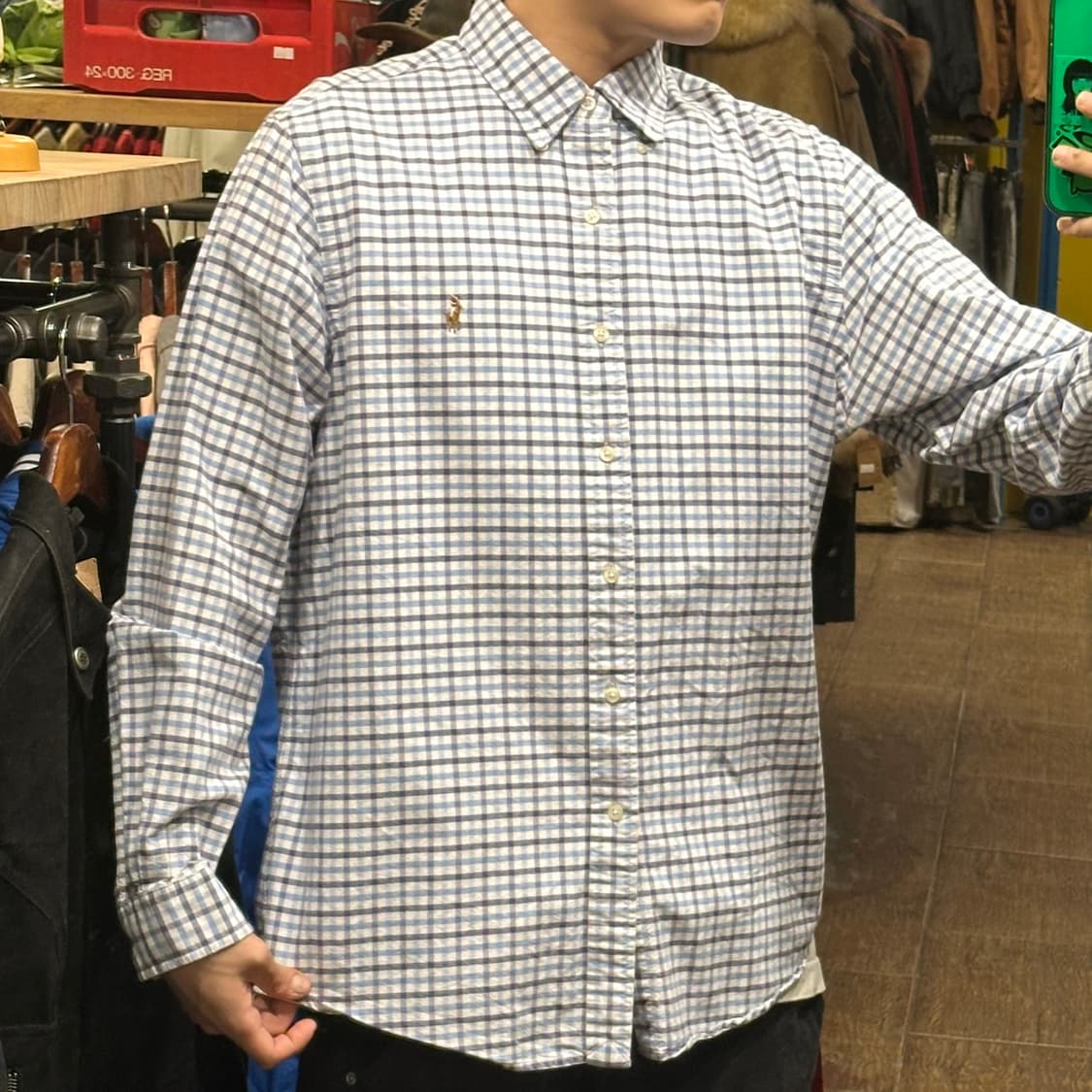 [HI] 폴로 랄프로렌 반팔셔츠 체크블루 상품이미지4