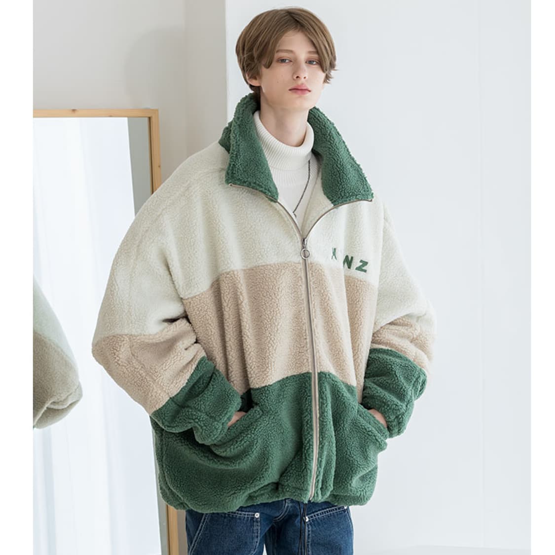 엑스톤즈 플리스 배색 후리스 상품이미지7