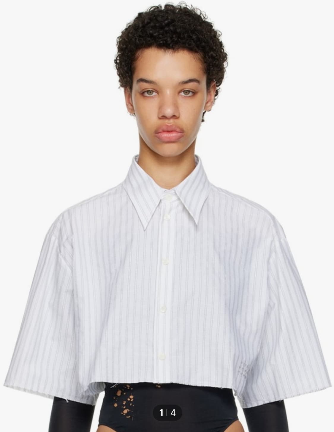 MM6 메종 마르지엘라 2023 스트라이프 크롭 셔츠 M사이즈 상품이미지1