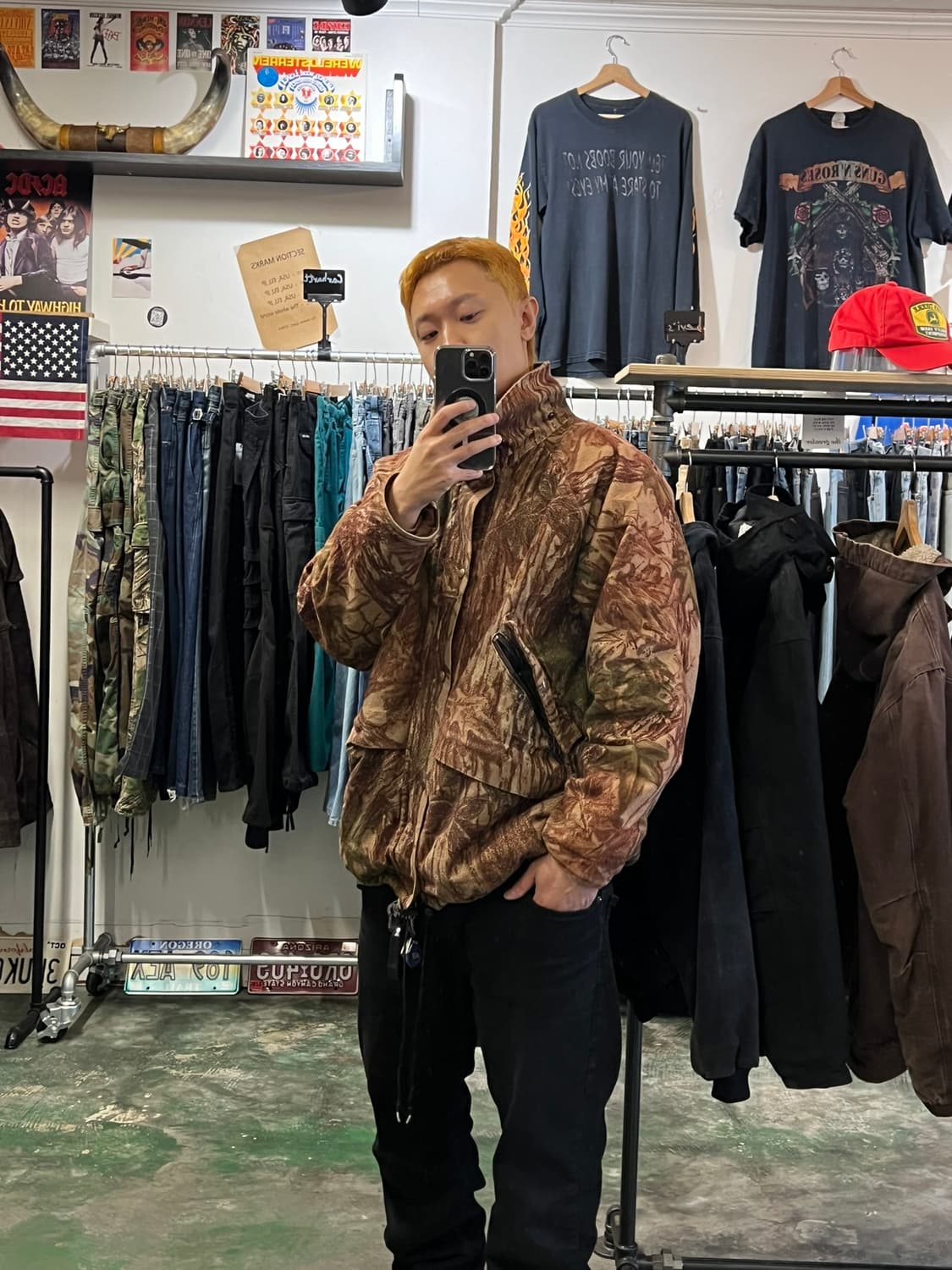 90's [L] 카벨라스 리얼트리 카모 자켓 USA 플리스 아웃도어 상품이미지2