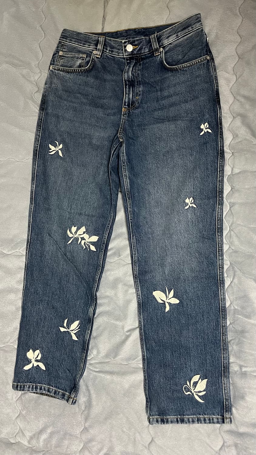 자라 자수 데님 팬츠 바지 상품이미지1