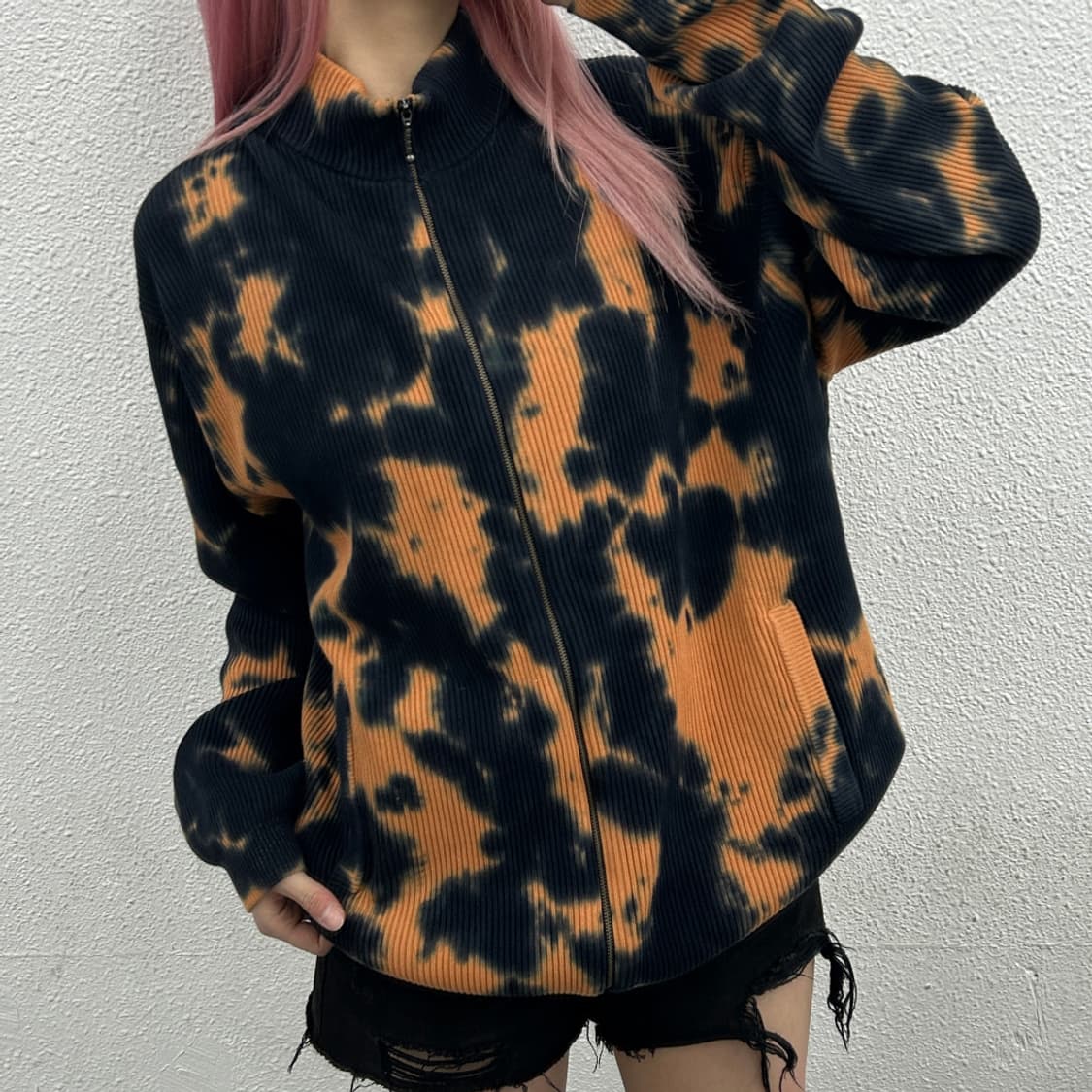 디스이즈네버댓 오렌지 타이다이 집업 XL 상품이미지1