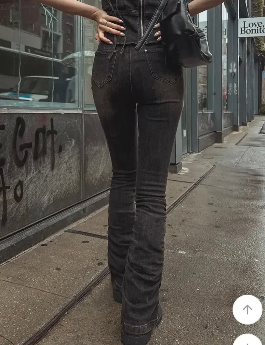 유랜 블랙 셔링 팬츠 상품이미지4