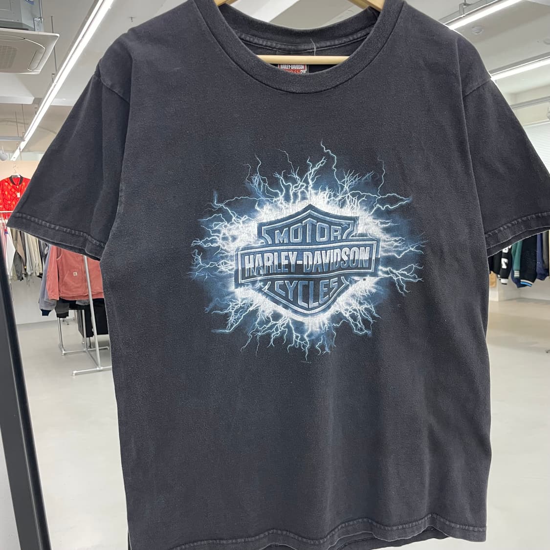 할리데이비슨 00s 라이트닝 번개 페이딩 빈티지 반팔 티셔츠 상품이미지3