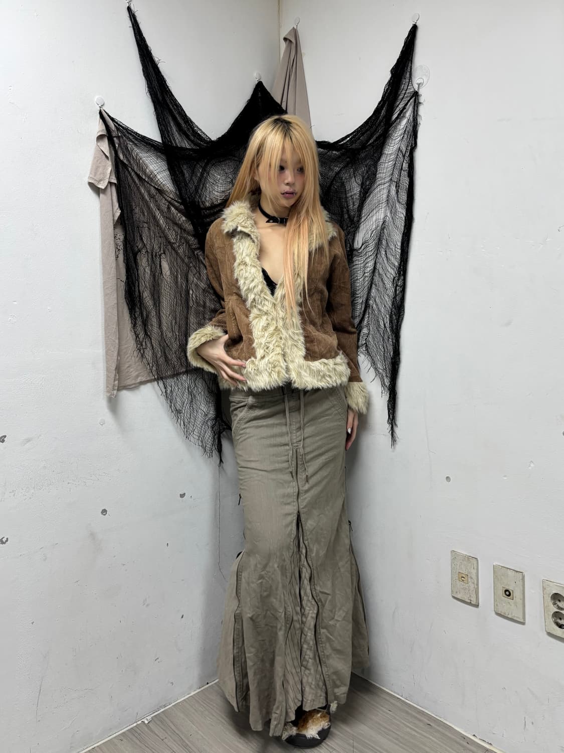 Pinterest Mood Fur Trimming Brown Jacket 상품이미지1