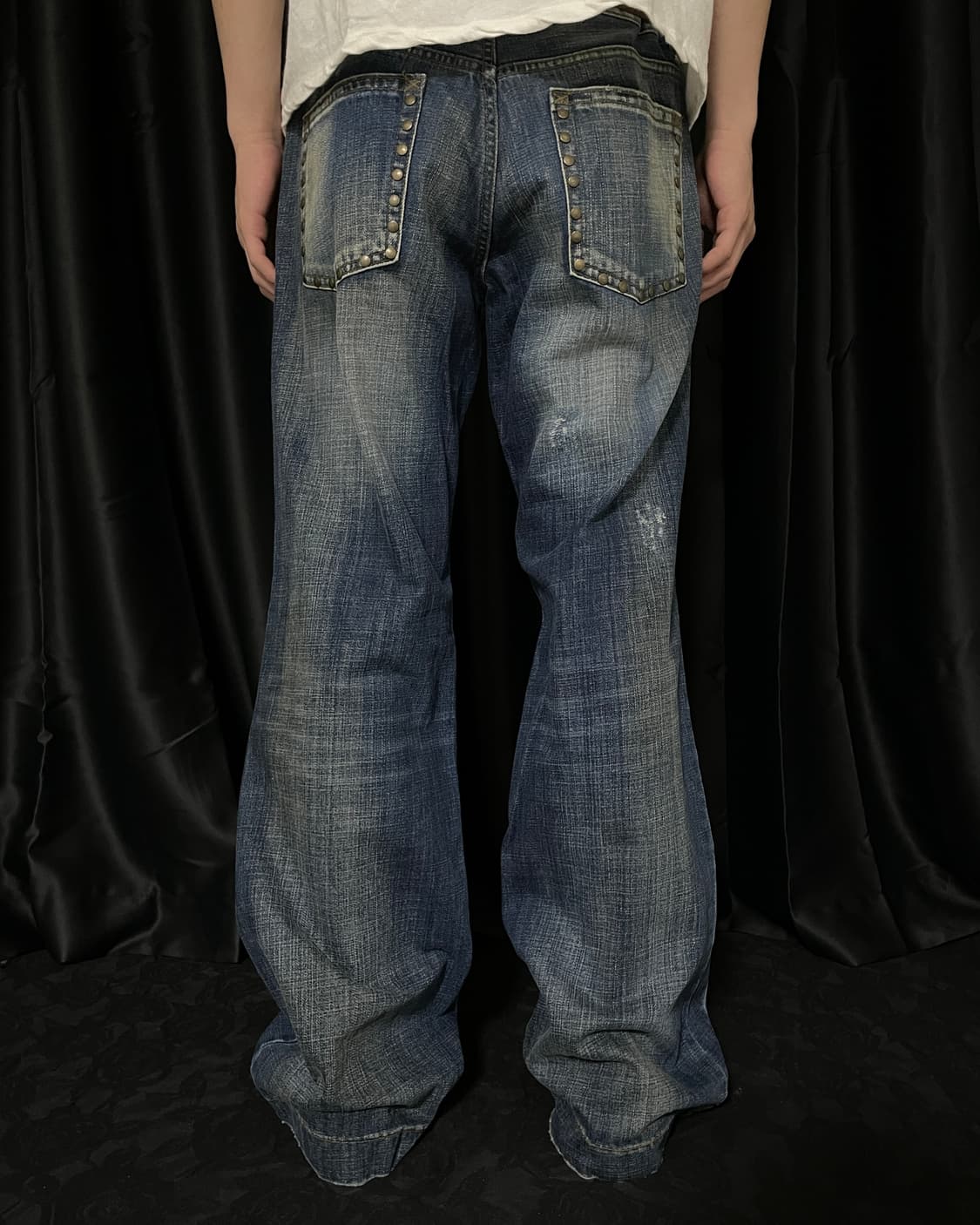 wide boots cut stud denim pants 상품이미지3