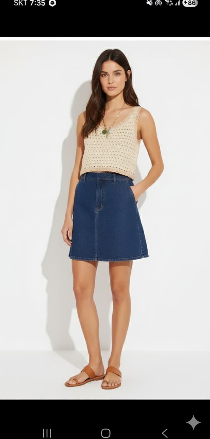 (새상품)코치 슬리브리스 니트 탑 (66~77사이즈) 상품이미지2