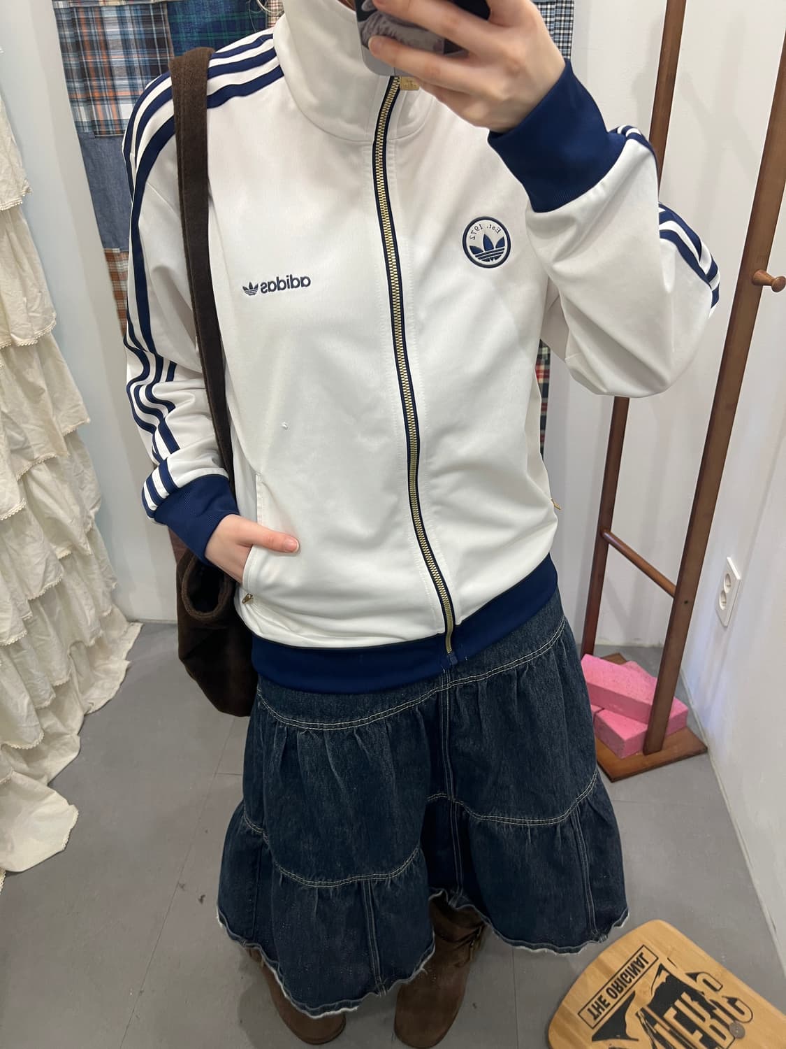 아디다스 화이트 블루 져지 상품이미지5