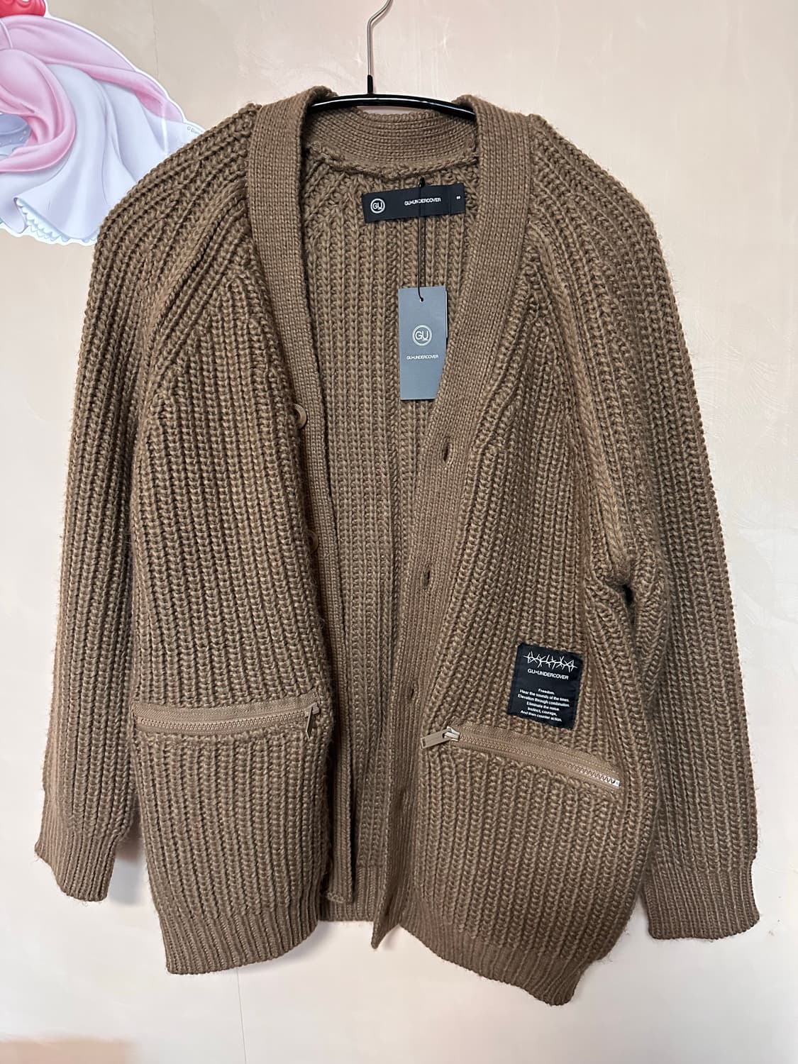 S) Gu x undercover 가디건 브라운 상품이미지1
