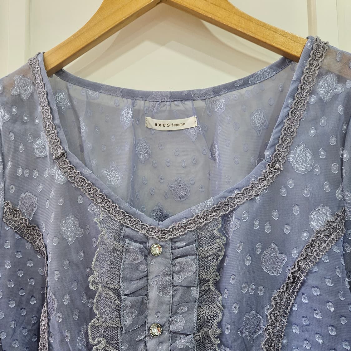 axes femme 프릴 블라우스 상품이미지3