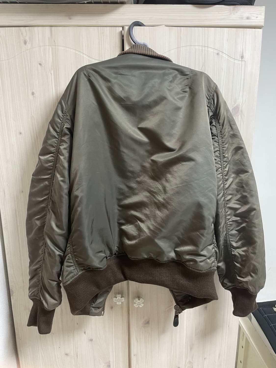 XL 0O's 알파인더스트리 USA 딥 카키 Ma-1플 라이트 자켓 상품이미지2