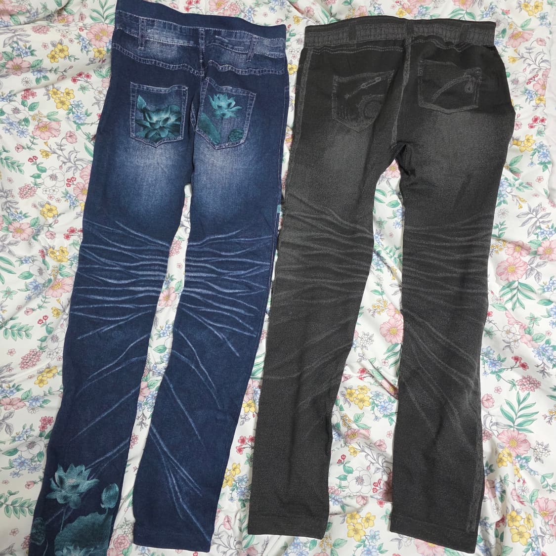 빈티지 y2k 고스펑크긱시크갸루오리엔탈 데님스타일 레깅스 상품이미지2