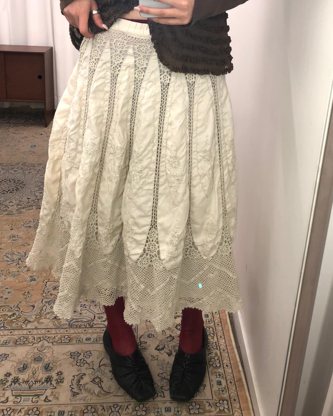 아이보리 플라워 스커트 상품이미지2