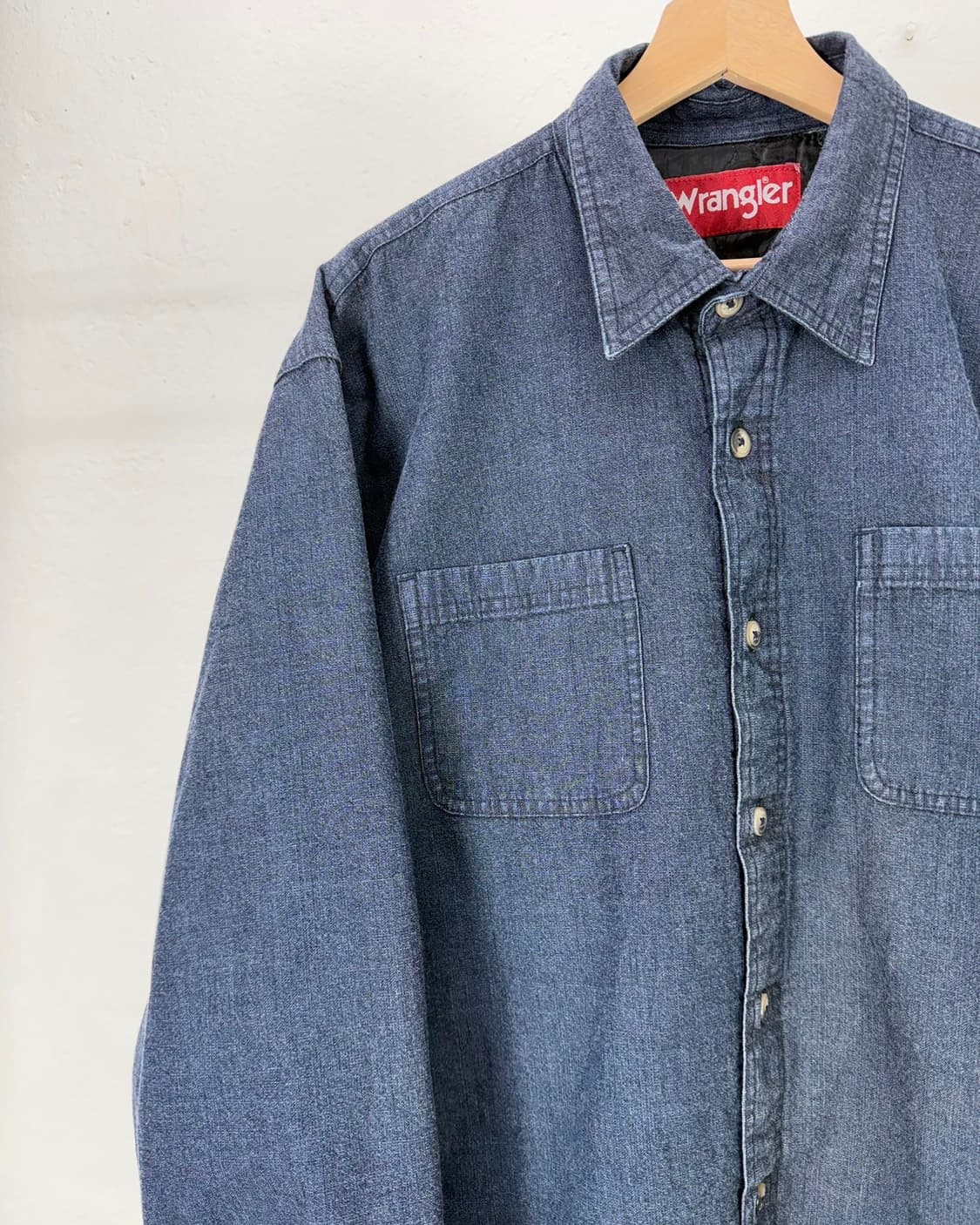 랭글러 네이비 클래식 퀼팅 트러커 데님 셔츠 자켓 상품이미지2