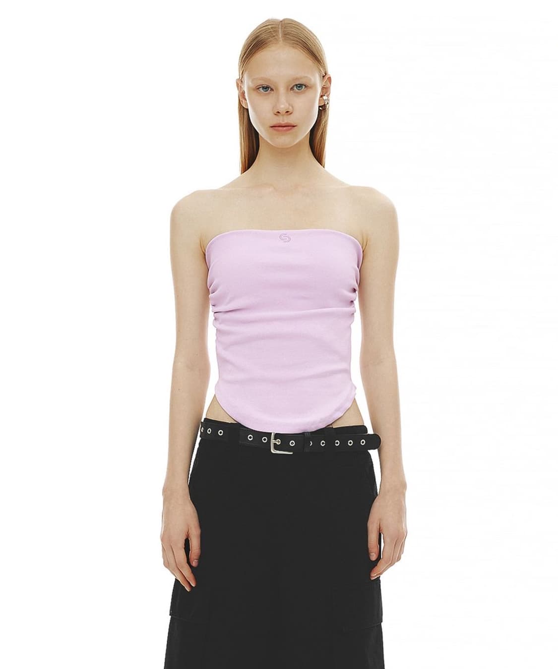 cerric 세릭 simple logo tube top pink 상품이미지1