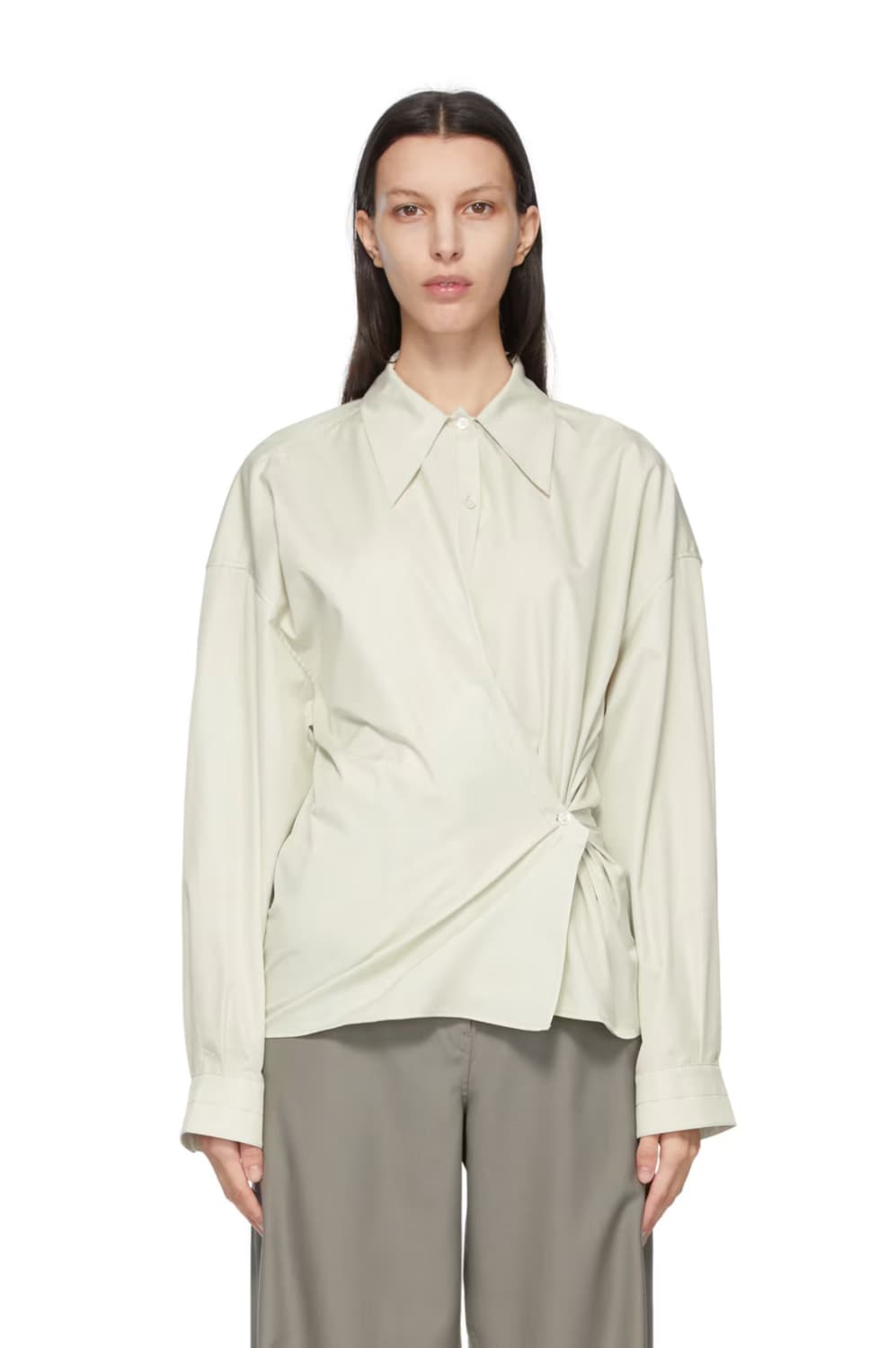 르메르 Lemaire 트위스트 셔츠 S 그린 새상품 상품이미지1