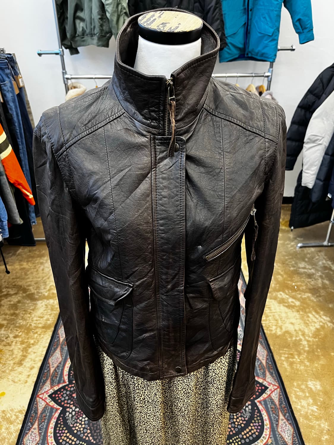 Mia Carna 하이넥 양가죽 자켓 상품이미지2