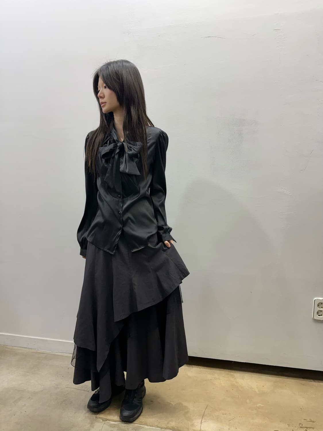 미니멀 레이어드 디자인 롱 스커트 상품이미지10