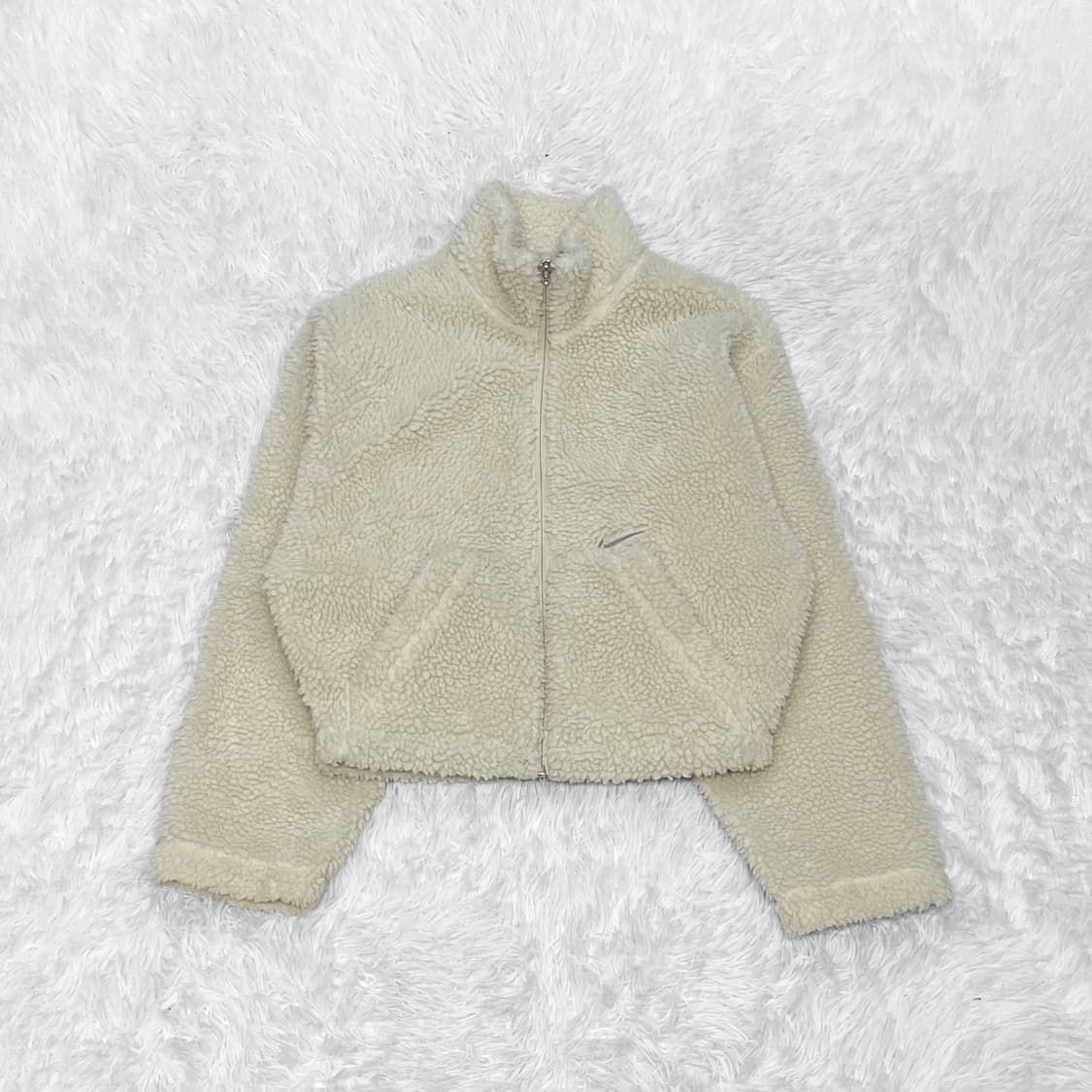 나이키 빅 스우시 셰르파 숏 플리스 자켓 아이보리 상품이미지3