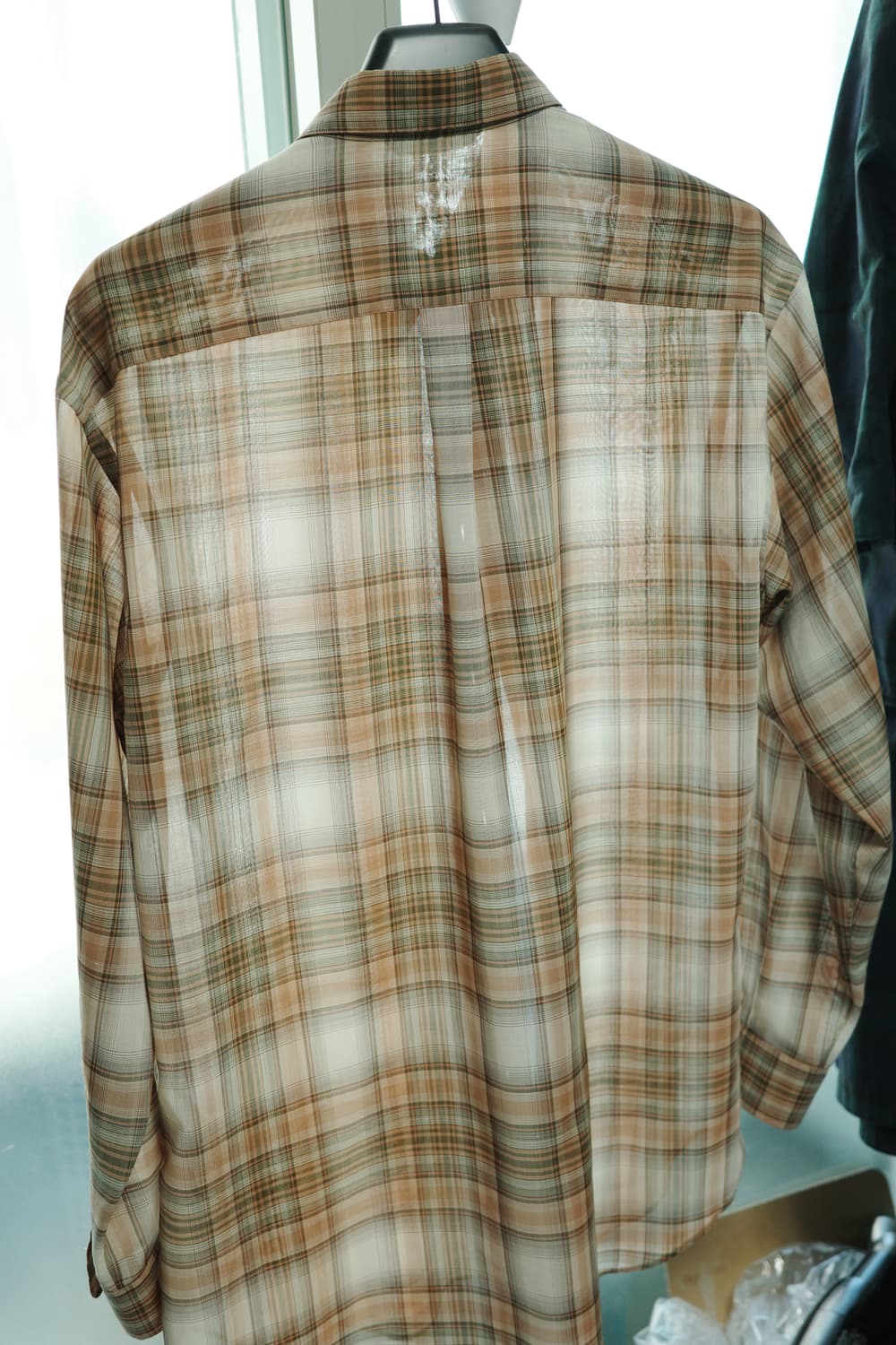 (5사이즈)오라리 슈퍼 라이트 울 체크 셔츠 브라운 상품이미지2