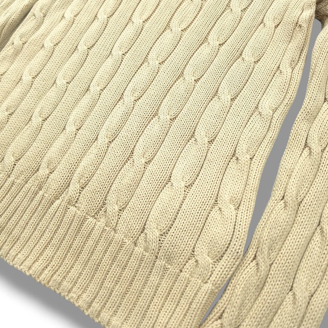 [S] 폴로 오트베이지 피마코튼 케이블 니트 상품이미지5