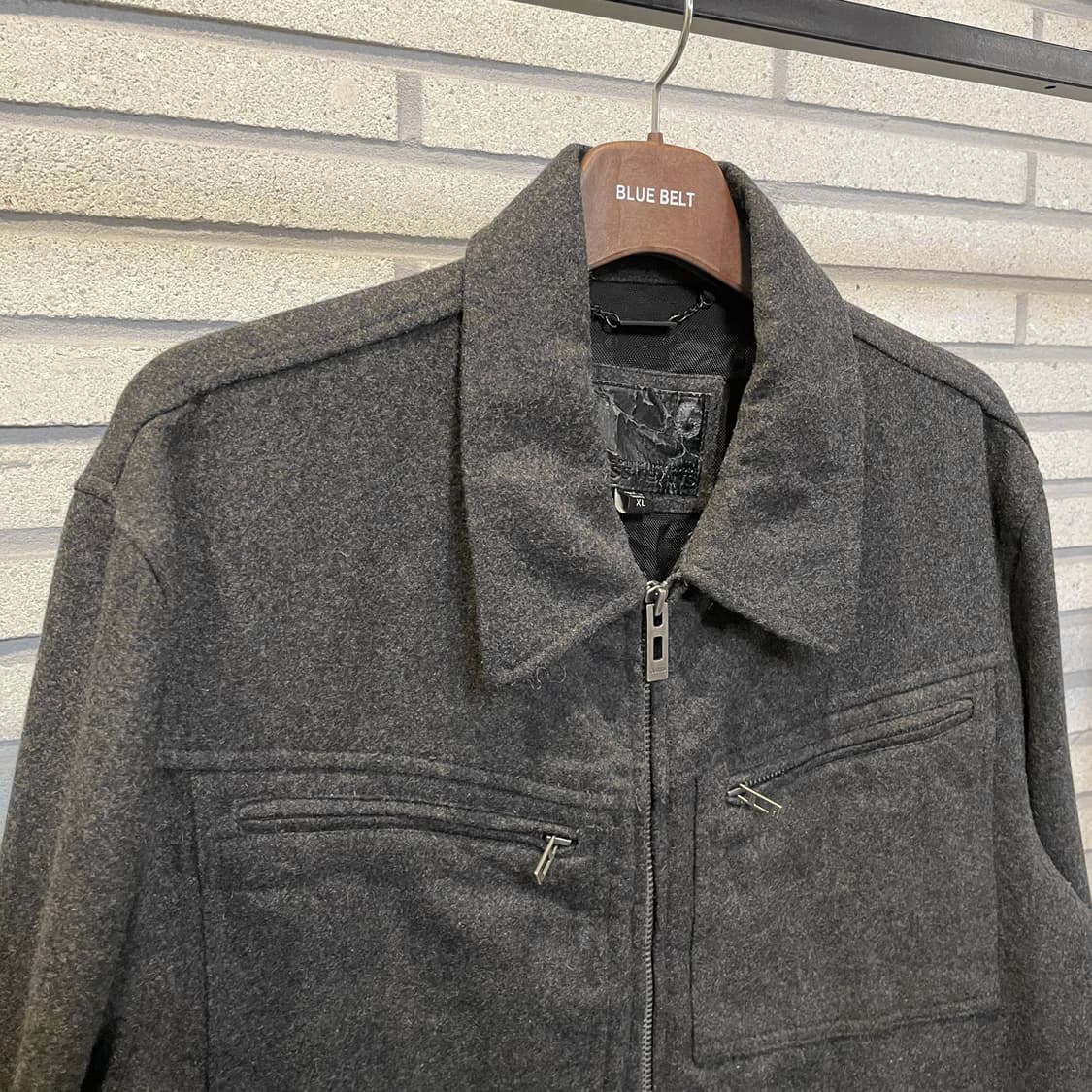 GUESS 게스 울 집업 자켓 4포켓 디테일 그레이 상품이미지4