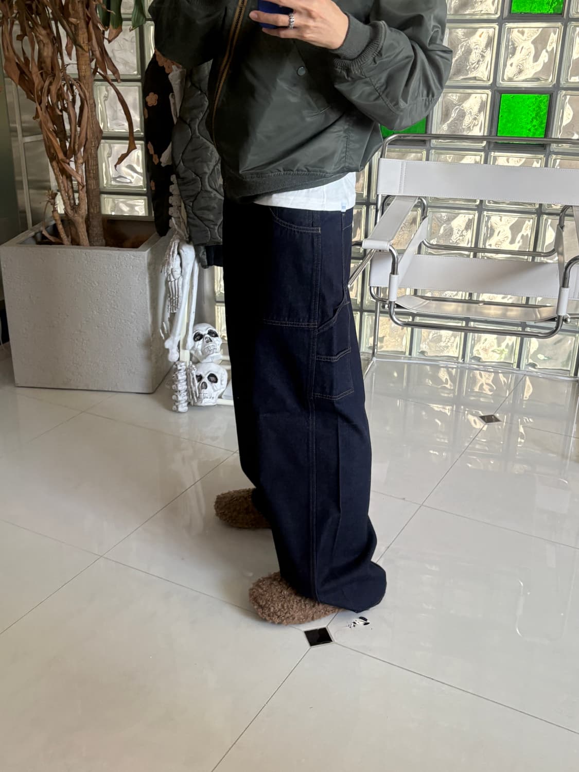 레디스 X rokh 바레루 레그 페인터 데님 상품이미지1