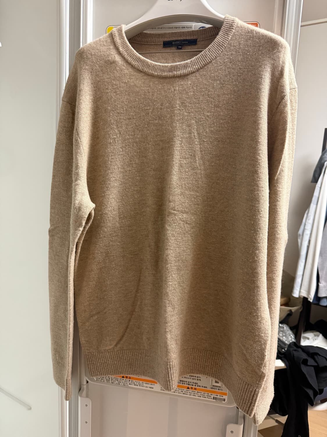 BASSO homme 모 90% + 캐시미어 10% 니트 105 베이지 상품이미지1