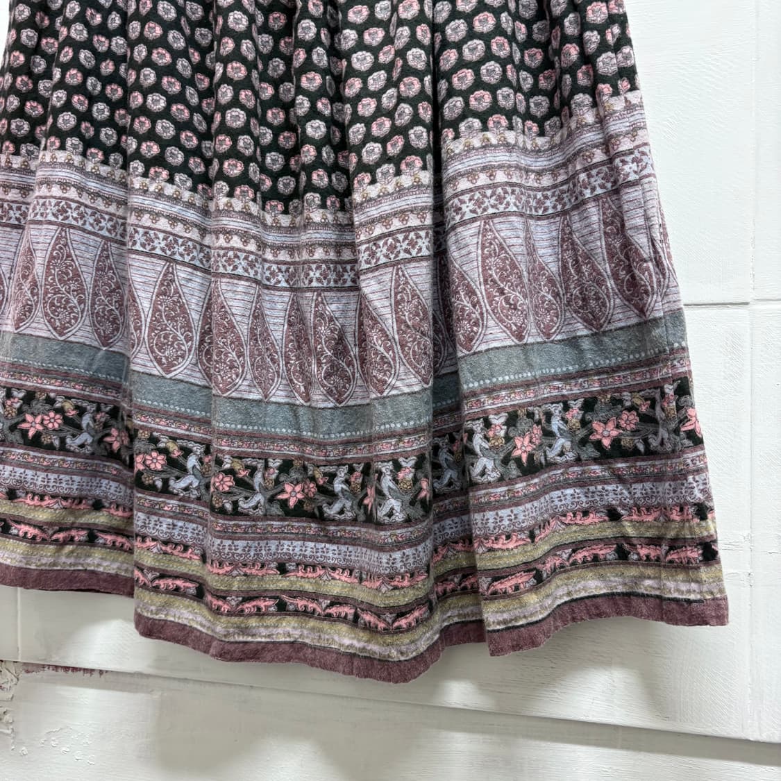 에스닉 패턴 히피 그런지 모리걸 미디 롱 스커트 JPN L 상품이미지3