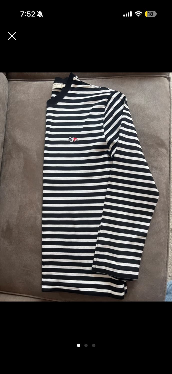 메종키츠네 스트라이프 긴팔티 (L) (아주 싼값의 급처!) 상품이미지1