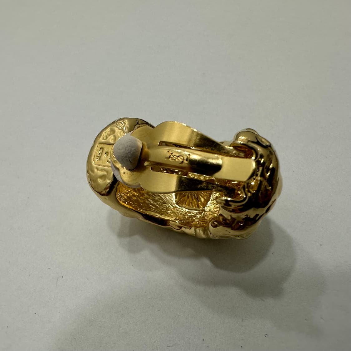 이브생로랑 입생로랑 ysl 프랑스 빈티지 골드 블루 클립온 이어링 상품이미지6