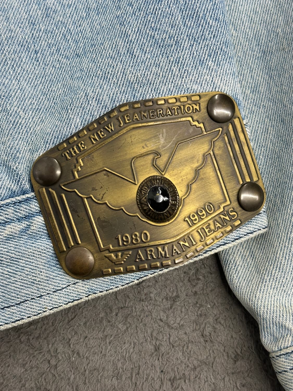80s Armani Jeans 데님 트러커 자켓 M 상품이미지4