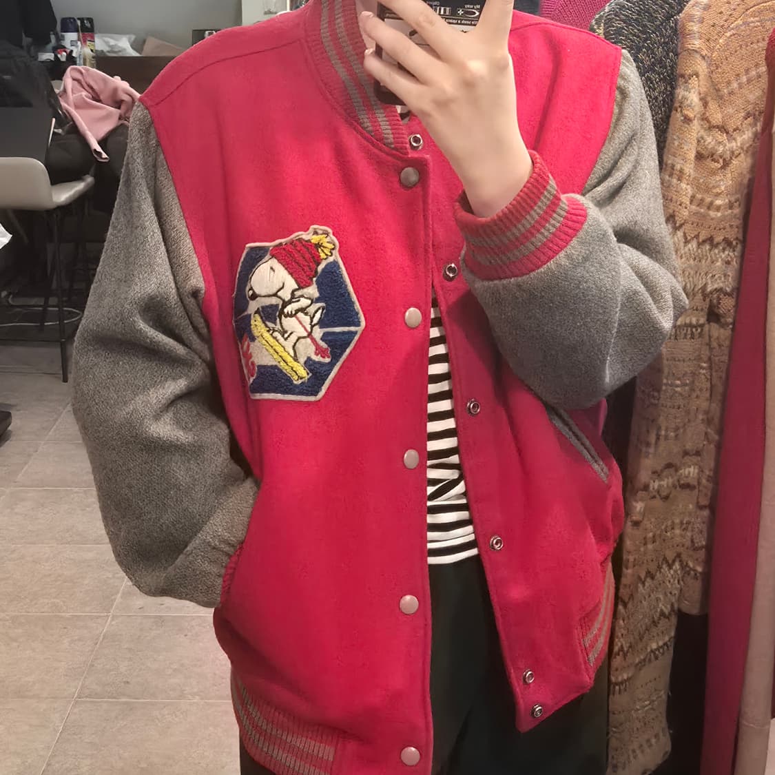 [NO.9] 스누피 스포츠웨어 바시티 자켓 상품이미지3