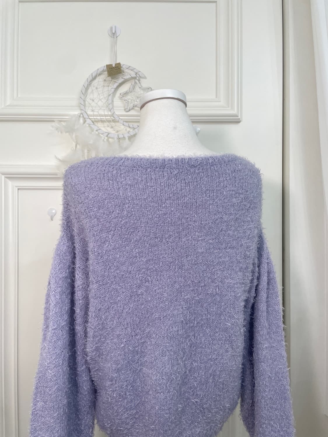 purple sleeve pleats cute sweater 상품이미지4