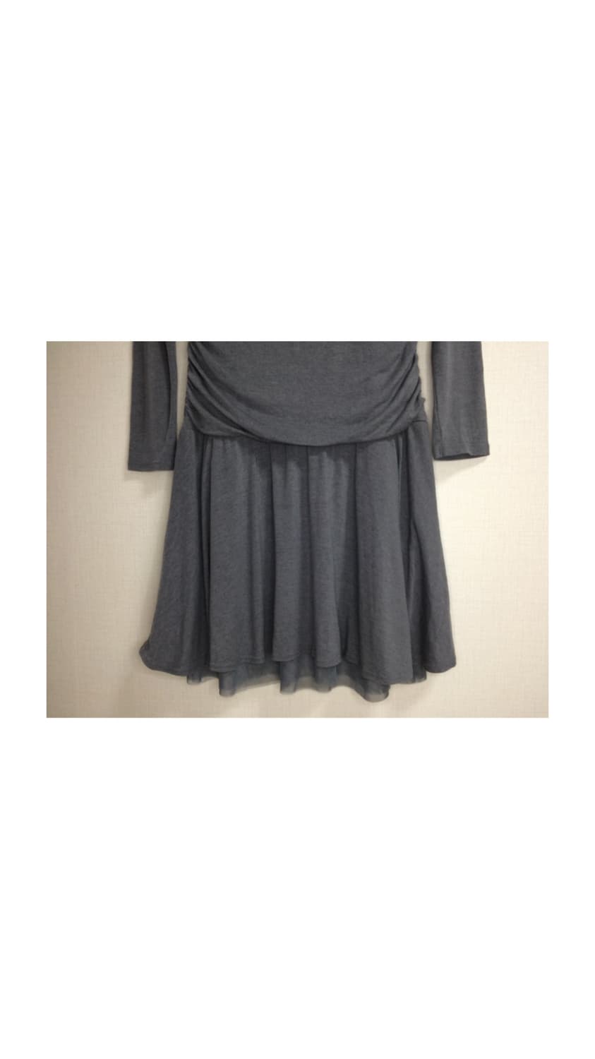 빈티지 그레이 셔링 레이스 레이어드 원피스 상품이미지4