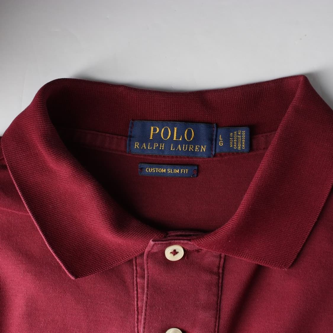 폴로 랄프로렌 버건디 피케 카라티 L 상품이미지5