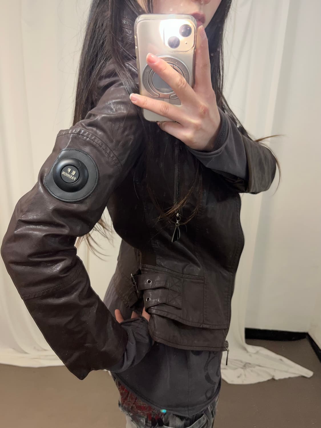 JM style 다크 브라운 레더 자켓 상품이미지6