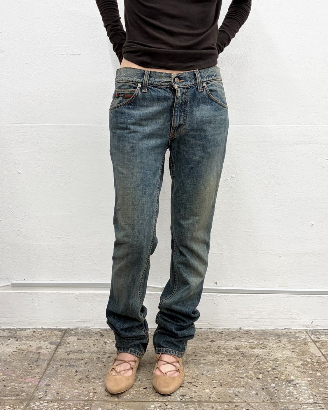 구찌 2007 웹 디테일 데님 팬츠 상품이미지1