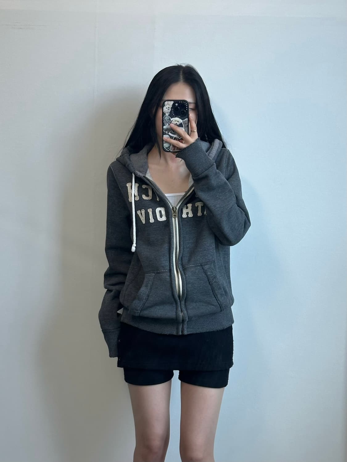 아베크롬비 y2k 와투케 빈티지 차콜 후드집업 상품이미지1