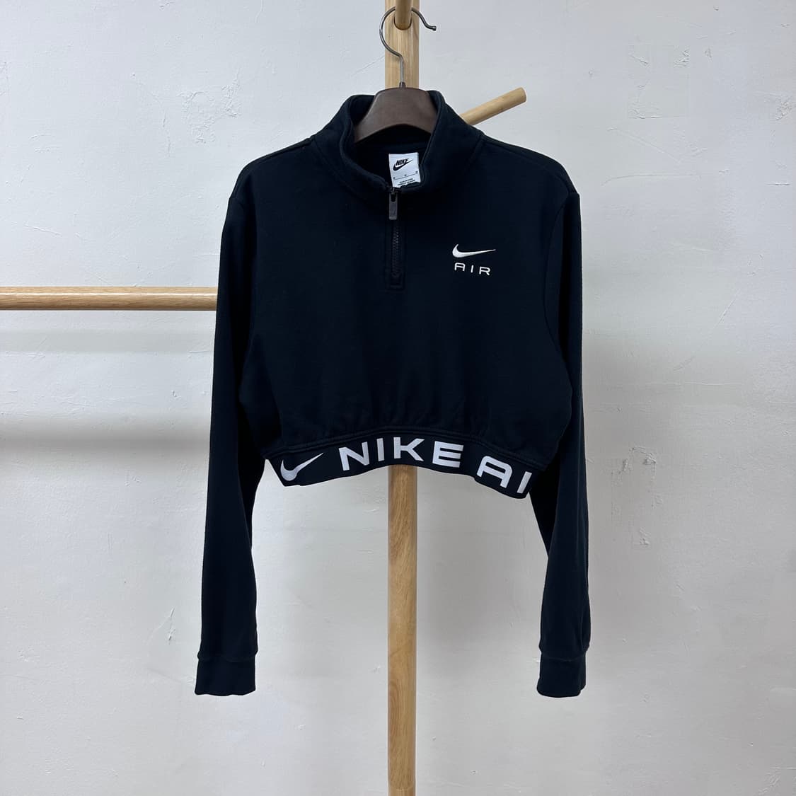 나이키 에어 여성 플리스 탑 크롭 반집업 M사이즈 J12 상품이미지3